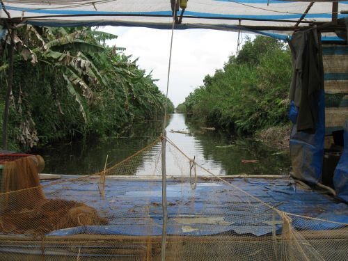 090429_サイト調査時_メコン川に仕掛けられた漁網_090429